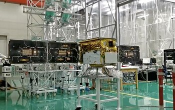 The Lobster Eye X-ray Satellite undergoing final tests before launch.